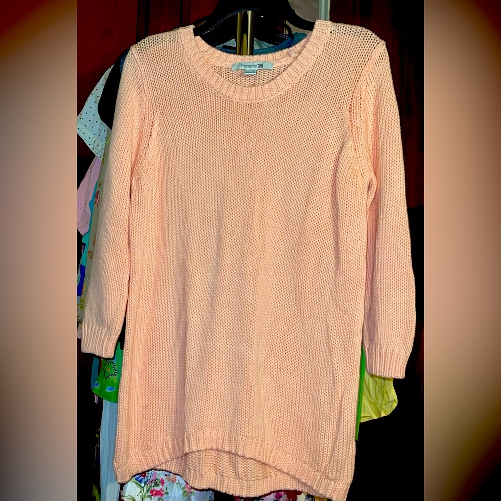 Forever 21 Peach Color Sweater.  Size Large